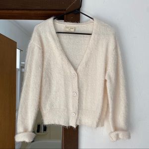 White Fuzzy Cardigan